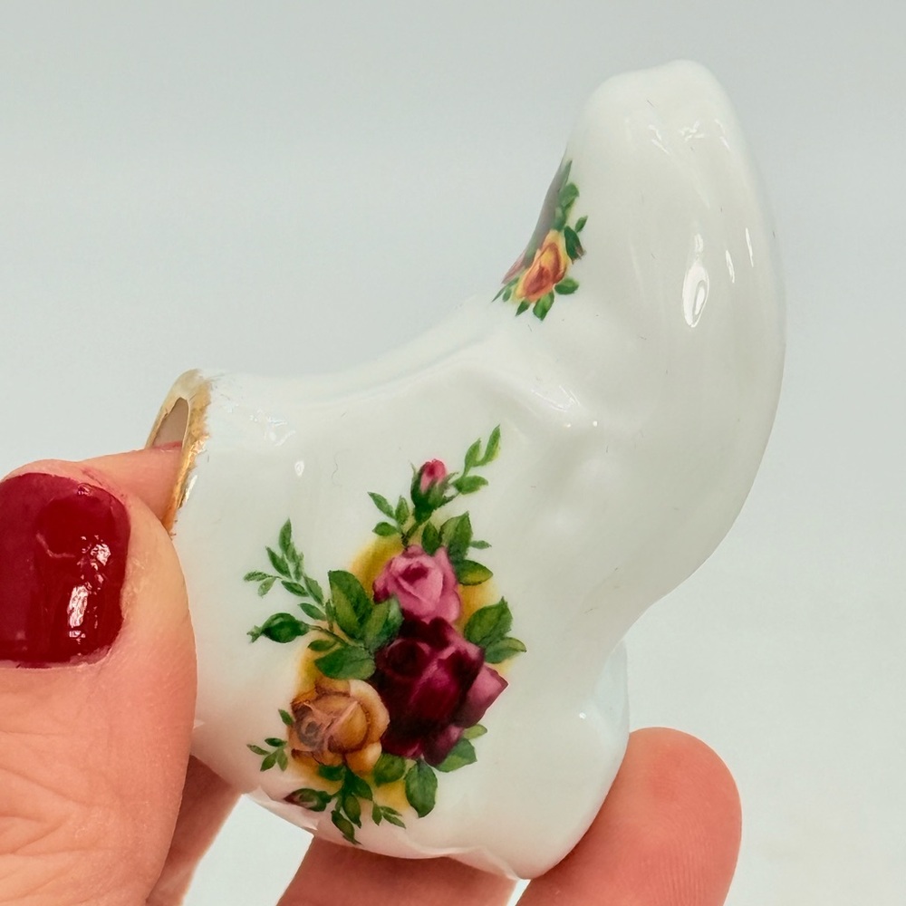 Vintage Royal Albert Old Country Roses Mini Boot | Bone China England
